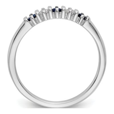 14K White Gold 1/15 ct tw Sapphire & Diamond Wedding Band – view 3