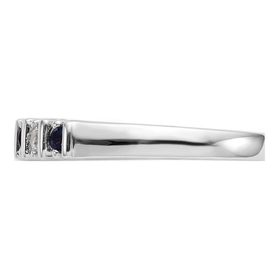 14K White Gold 1/15 ct tw Sapphire & Diamond Wedding Band – view 4