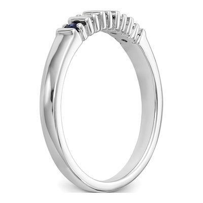 14K White Gold 1/15 ct tw Sapphire & Diamond Wedding Band – view 7