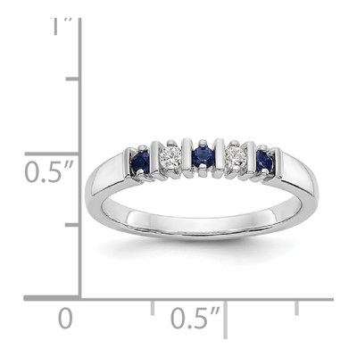 14K White Gold 1/15 ct tw Sapphire & Diamond Wedding Band – view 8