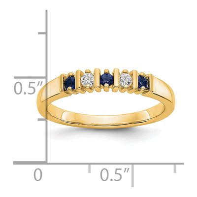 14K Yellow Gold 1/15 ct tw Sapphire & Diamond Wedding Band – view 2