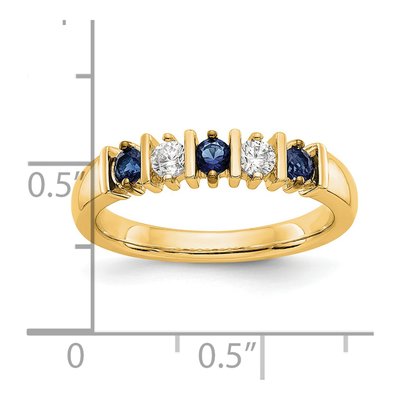 14K Yellow Gold 1/5 ct tw Sapphire & Diamond Wedding Band – view 3