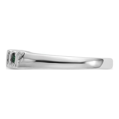 10K White Gold 1/10 ct tw Emerald & Diamond 5-Stone Ring – view 5