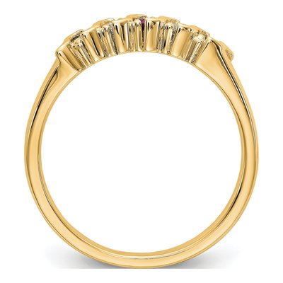10K Yellow Gold 1/10 ct tw Ruby & Diamond 5-Stone Ring – view 2
