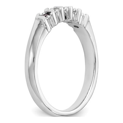 14K White Gold 1/10 ct tw Ruby & Diamond Wedding Band – view 6