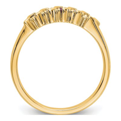 14K Yellow Gold 1/10 ct tw Ruby & Diamond Wedding Band – view 3