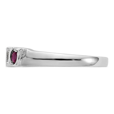 14K White Gold 1/5 ct tw Ruby & Diamond Wedding Band – view 4