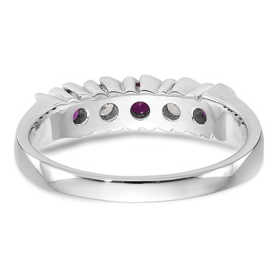 14K White Gold 1/5 ct tw Ruby & Diamond Wedding Band – view 6
