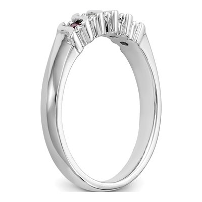 14K White Gold 1/5 ct tw Ruby & Diamond Wedding Band – view 7