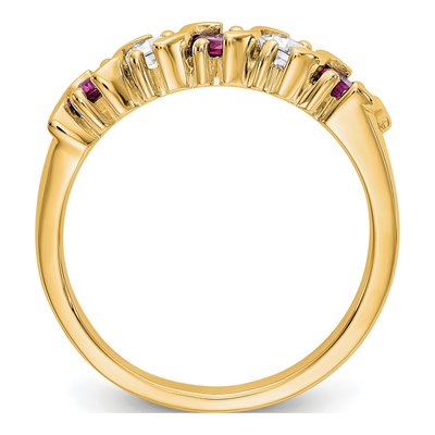 14K Yellow Gold 1/3 ct tw Ruby & Diamond Wedding Band – view 2
