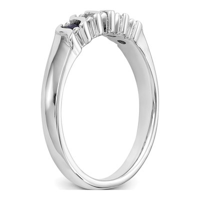 10K White Gold 1/10 ct tw Sapphire & Diamond 5-Stone Ring – view 7