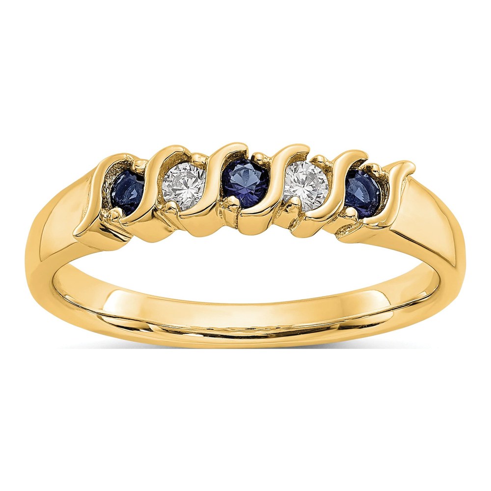 10K Yellow Gold 1/10 ct tw Sapphire & Diamond 5-Stone Ring