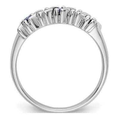 14K White Gold 1/5 ct tw Sapphire & Diamond Wedding Band – view 3