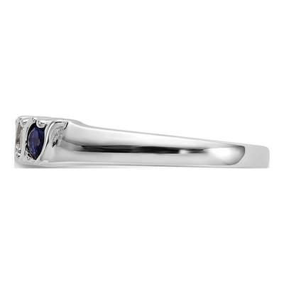 14K White Gold 1/5 ct tw Sapphire & Diamond Wedding Band – view 4