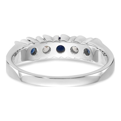 14K White Gold 1/5 ct tw Sapphire & Diamond Wedding Band – view 6