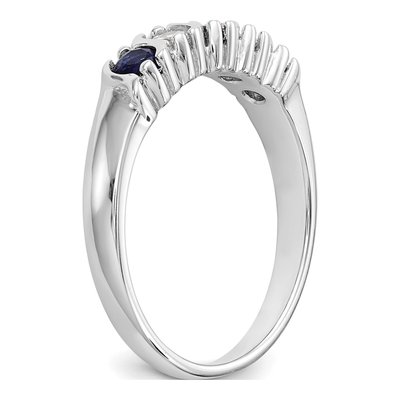 14K White Gold 1/5 ct tw Sapphire & Diamond Wedding Band – view 7