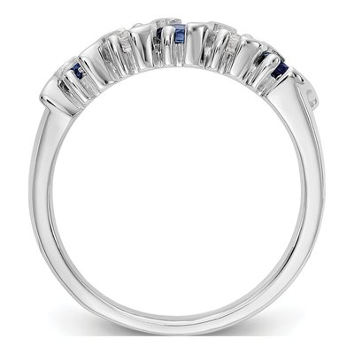 14K White Gold 1/3 ct tw Sapphire & Diamond Wedding Band – view 3