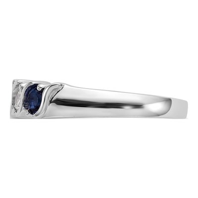 14K White Gold 1/3 ct tw Sapphire & Diamond Wedding Band – view 4