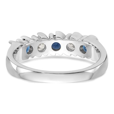 14K White Gold 1/3 ct tw Sapphire & Diamond Wedding Band – view 6