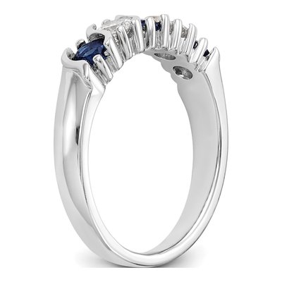 14K White Gold 1/3 ct tw Sapphire & Diamond Wedding Band – view 7