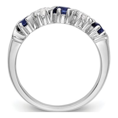 14K White Gold 3/8 ct tw Sapphire & Diamond Wedding Band – view 3
