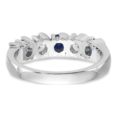 14K White Gold 3/8 ct tw Sapphire & Diamond Wedding Band – view 6