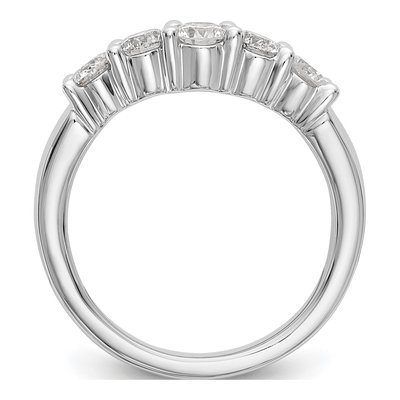 14K White Gold 7/8 ct tw Lab-Grown Diamond 5-Stone Wedding Band – view 3