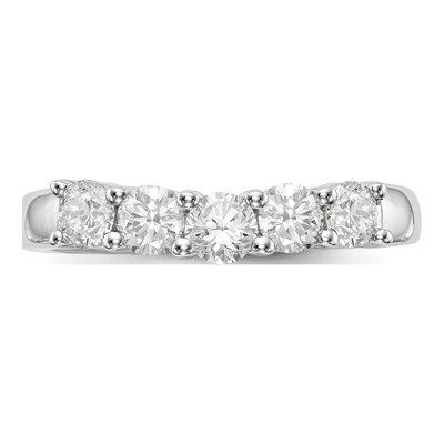 14K White Gold 7/8 ct tw Lab-Grown Diamond 5-Stone Wedding Band – view 5