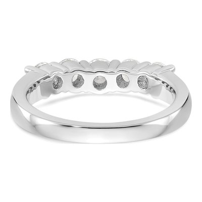 14K White Gold 7/8 ct tw Lab-Grown Diamond 5-Stone Wedding Band – view 6