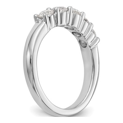 14K White Gold 7/8 ct tw Lab-Grown Diamond 5-Stone Wedding Band – view 7