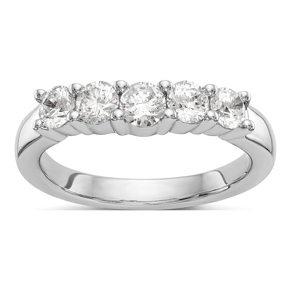 14K White Gold Lab Grown Diamond 5-Stone Band