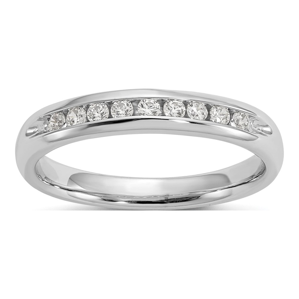 14K White Gold 1/5 ct tw Lab-Grown Diamond Fashion Wedding Band