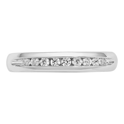 14K White Gold 1/5 ct tw Lab-Grown Diamond Nine-Stone Wedding Band – view 5