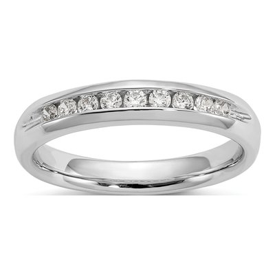 14K White Gold 1/5 ct tw Lab-Grown Diamond Nine-Stone Wedding Band