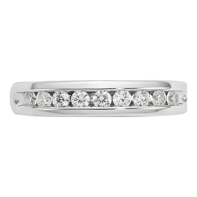 14K White Gold 3/8 ct tw Lab-Grown Diamond Nine Fashion Wedding Band – view 5