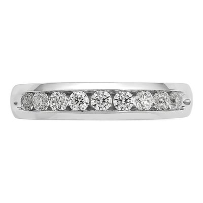 14K White Gold 1/2 ct tw Lab-Grown Diamond Nine Fashion Wedding Band – view 6