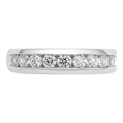 14K White Gold 5/8 ct tw Lab-Grown Diamond Nine Wedding Band – view 5