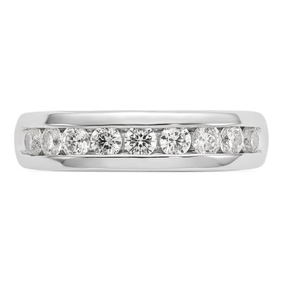 14K White Gold 3/4 ct tw Lab-Grown Diamond 9-Stone Wedding Band – view 5