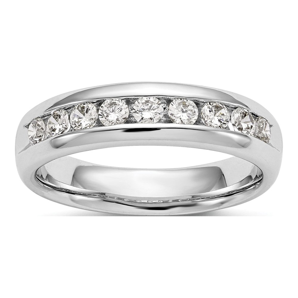 14K White Gold 3/4 ct tw Lab-Grown Diamond 9-Stone Wedding Band