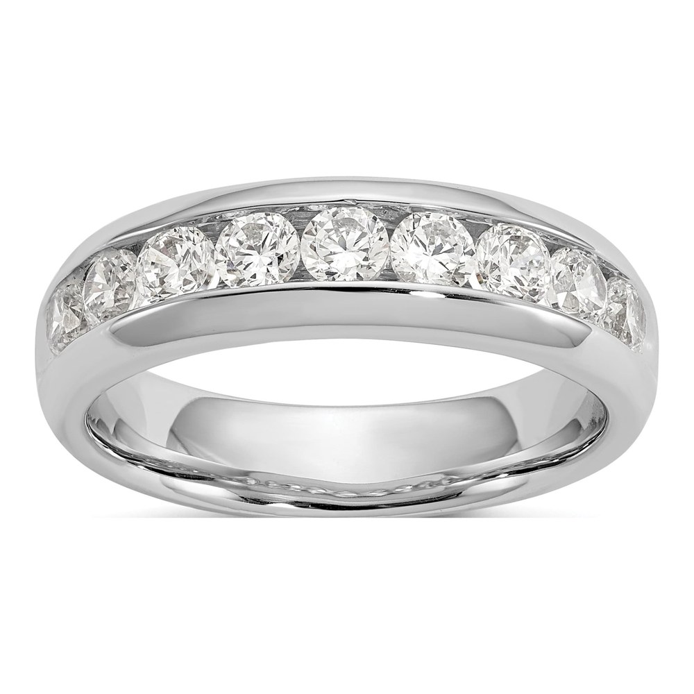 14K White Gold 1 ct tw Lab-Grown Diamond 9-Stone Wedding Band