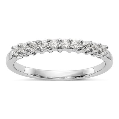 14K White Gold 1 ct tw Lab-Grown Diamond Ten-Stone Wedding Band