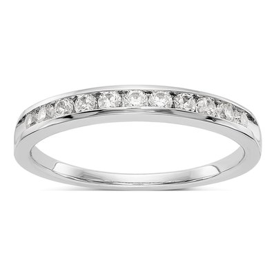 14K White Gold 1/3 ct tw Lab-Grown Diamond Channel Wedding Band