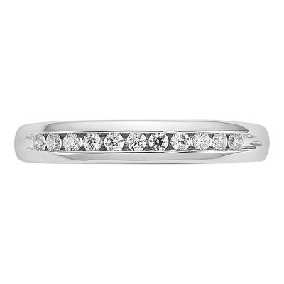 14K White Gold 1/5 ct tw Lab-Grown Diamond Channel Wedding Band – view 5