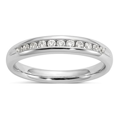 14K White Gold 1/5 ct tw Lab-Grown Diamond Channel Wedding Band