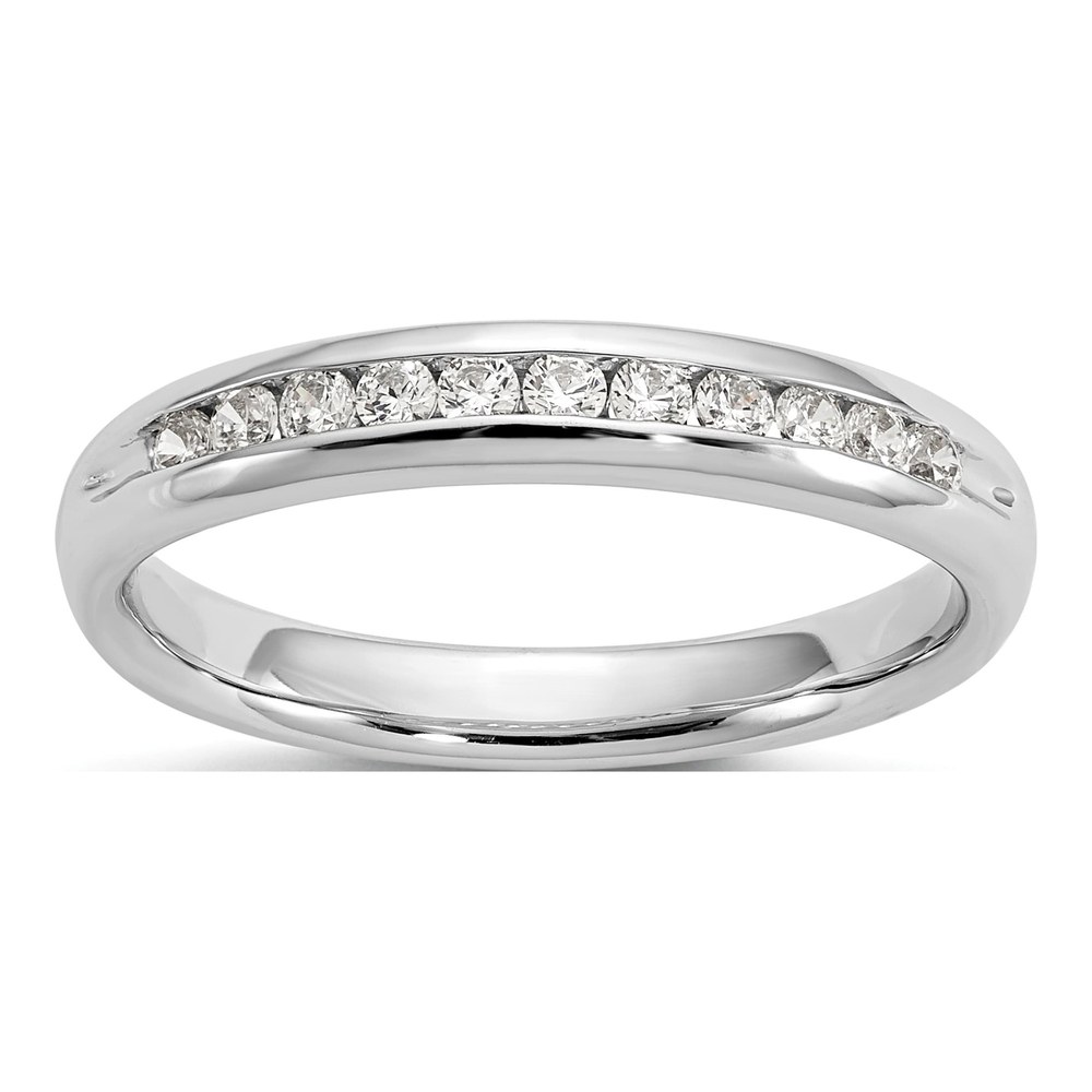 14K White Gold 1/4 ct tw Lab-Grown Diamond Channel Wedding Band