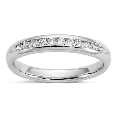 14K White Gold 1/4 ct tw Lab-Grown Diamond Channel Wedding Band