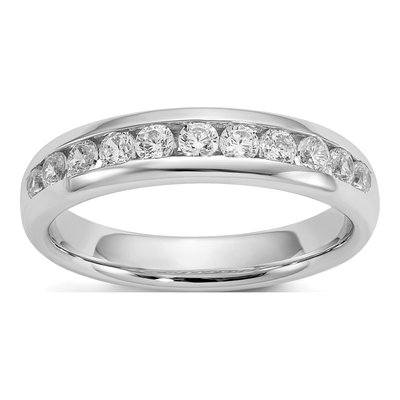 14K White Gold 1/2 ct tw Lab-Grown Diamond Channel Wedding Band