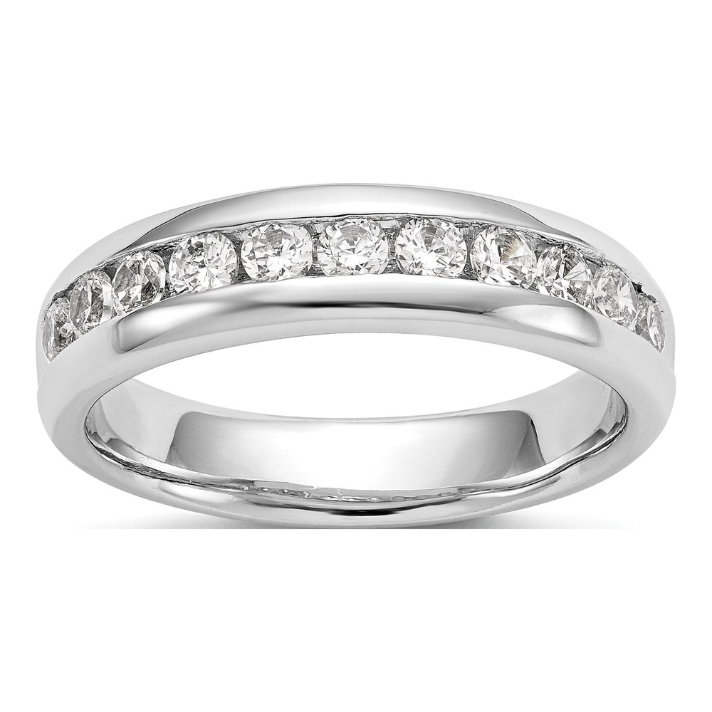 14K White Gold 3/4 ct tw Lab-Grown Diamond Channel Wedding Band