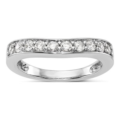14K White Gold 1/2 ct tw Diamond Wedding Band