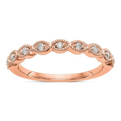 14K Rose Gold 1/10 ct tw Lab-Grown Diamond Fashion Ring